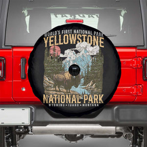 Vintage Yellowstone National Park Spare Tire Cover Retro Nature Wildlife Outdoor Hiking Camping Forest TS10 Black Print Your Wear