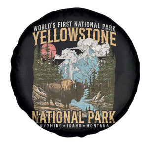 Vintage Yellowstone National Park Spare Tire Cover Retro Nature Wildlife Outdoor Hiking Camping Forest TS10 Print Your Wear