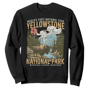 Vintage Yellowstone National Park Sweatshirt Retro Nature Wildlife Outdoor Hiking Camping Forest TS10 Black Print Your Wear