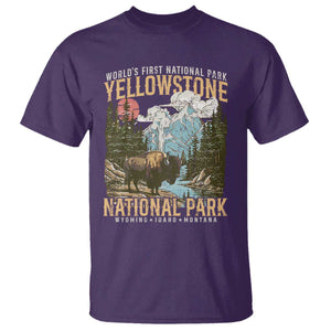 Vintage Yellowstone National Park T Shirt Retro Nature Wildlife Outdoor Hiking Camping Forest TS10 Purple Print Your Wear