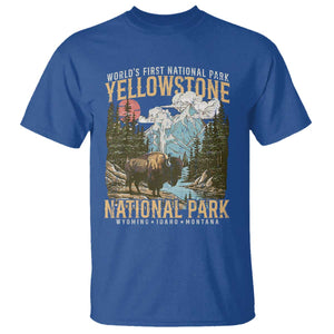 Vintage Yellowstone National Park T Shirt Retro Nature Wildlife Outdoor Hiking Camping Forest TS10 Royal Blue Print Your Wear
