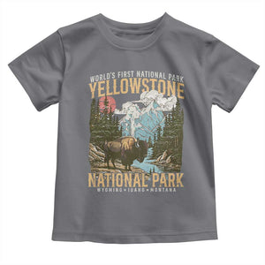 Vintage Yellowstone National Park Toddler T Shirt Retro Nature Wildlife Outdoor Hiking Camping Forest TS10 Charcoal Print Your Wear