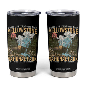 Vintage Yellowstone National Park Tumbler Cup Retro Nature Wildlife Outdoor Hiking Camping Forest TS10 Black Print Your Wear