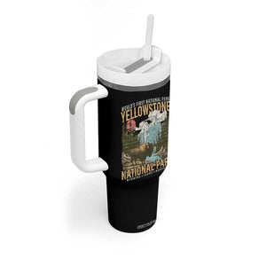 Vintage Yellowstone National Park Tumbler With Handle Retro Nature Wildlife Outdoor Hiking Camping Forest TS10 Print Your Wear