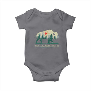 Yellowstone National Park Baby Onesie Bison Nature Wildlife Outdoor Hiking Camping Forest TS10 Charcoal Print Your Wear