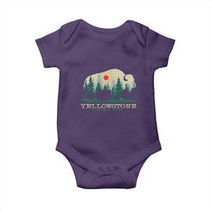 Yellowstone National Park Baby Onesie Bison Nature Wildlife Outdoor Hiking Camping Forest TS10 Purple Print Your Wear