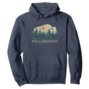 Yellowstone National Park Hoodie Bison Nature Wildlife Outdoor Hiking Camping Forest TS10 Navy Print Your Wear