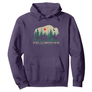 Yellowstone National Park Hoodie Bison Nature Wildlife Outdoor Hiking Camping Forest TS10 Purple Print Your Wear