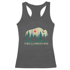 Yellowstone National Park Racerback Tank Top Bison Nature Wildlife Outdoor Hiking Camping Forest TS10 Dark Heather Print Your Wear