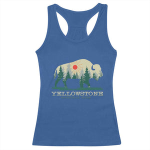 Yellowstone National Park Racerback Tank Top Bison Nature Wildlife Outdoor Hiking Camping Forest TS10 Royal Blue Print Your Wear