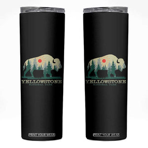 Yellowstone National Park Skinny Tumbler Bison Nature Wildlife Outdoor Hiking Camping Forest TS10 Black Print Your Wear