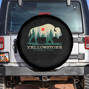 Yellowstone National Park Spare Tire Cover Bison Nature Wildlife Outdoor Hiking Camping Forest TS10 No hole Black Print Your Wear
