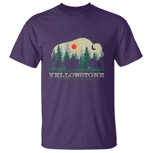 Yellowstone National Park T Shirt Bison Nature Wildlife Outdoor Hiking Camping Forest TS10 Purple Print Your Wear