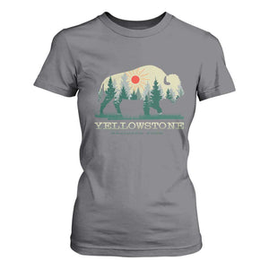 Yellowstone National Park T Shirt For Women Bison Nature Wildlife Outdoor Hiking Camping Forest TS10 Charcoal Print Your Wear