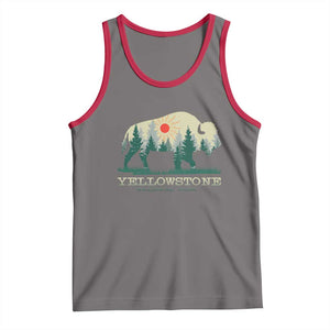 Yellowstone National Park Tank Top Bison Nature Wildlife Outdoor Hiking Camping Forest TS10 Deep Heather Red Print Your Wear