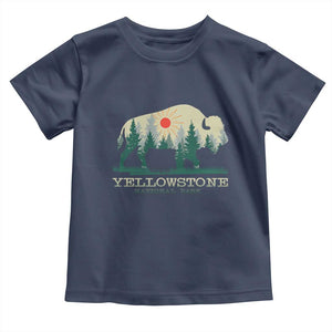 Yellowstone National Park Toddler T Shirt Bison Nature Wildlife Outdoor Hiking Camping Forest TS10 Navy Print Your Wear