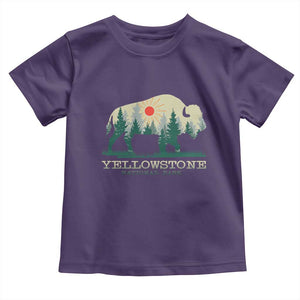 Yellowstone National Park Toddler T Shirt Bison Nature Wildlife Outdoor Hiking Camping Forest TS10 Purple Print Your Wear