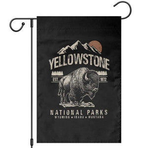 Vintage Yellowstone National Park Garden Flag Retro Bison Nature Wildlife Forest TS10 Black Print Your Wear