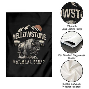 Vintage Yellowstone National Park Garden Flag Retro Bison Nature Wildlife Forest TS10 Print Your Wear