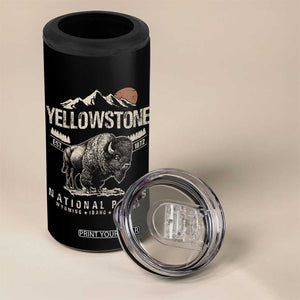 Vintage Yellowstone National Park 4 in 1 Can Cooler Tumbler Retro Bison Nature Wildlife Forest TS10 Print Your Wear