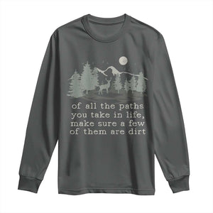 Retro Nature Wildlife Outdoor Long Sleeve Shirt Camping Forest Hiking Vintage TS10 Dark Heather Print Your Wear