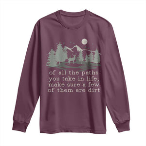 Retro Nature Wildlife Outdoor Long Sleeve Shirt Camping Forest Hiking Vintage TS10 Maroon Print Your Wear