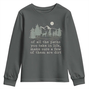 Retro Nature Wildlife Outdoor Youth Sweatshirt Camping Forest Hiking Vintage TS10 Dark Heather Print Your Wear