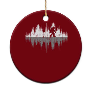 Bigfoot In The Forest Ceramic Ornament Sasquatch Trees Reflection Wildlife Nature Outdoor Wild Retro - Print Your Wear