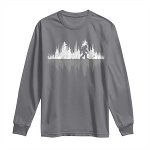 Bigfoot In The Forest Long Sleeve Shirt Sasquatch Trees Reflection Wildlife Nature Outdoor Wild Retro TS10 Charcoal Print Your Wear