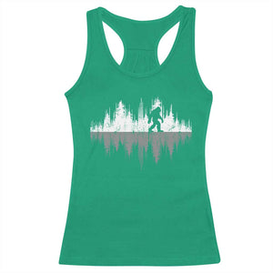 Bigfoot In The Forest Racerback Tank Top Sasquatch Trees Reflection Wildlife Nature Outdoor Wild Retro TS10 Irish Green Print Your Wear