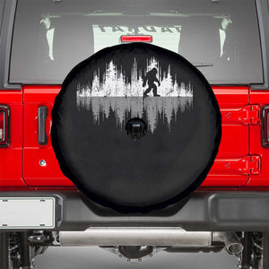 Bigfoot In The Forest Spare Tire Cover Sasquatch Trees Reflection Wildlife Nature Outdoor Wild Retro TS10 Black Print Your Wear