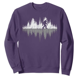 Bigfoot In The Forest Sweatshirt Sasquatch Trees Reflection Wildlife Nature Outdoor Wild Retro TS10 Purple Print Your Wear