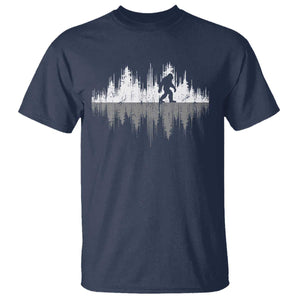 Bigfoot In The Forest T Shirt Sasquatch Trees Reflection Wildlife Nature Outdoor Wild Retro TS10 Navy Print Your Wear