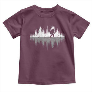 Bigfoot In The Forest Toddler T Shirt Sasquatch Trees Reflection Wildlife Nature Outdoor Wild Retro TS10 Maroon Print Your Wear