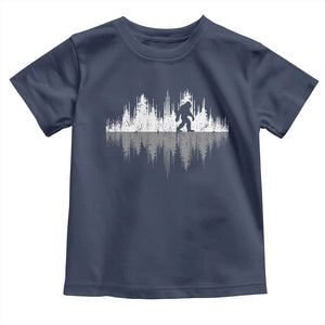 Bigfoot In The Forest Toddler T Shirt Sasquatch Trees Reflection Wildlife Nature Outdoor Wild Retro TS10 Navy Print Your Wear