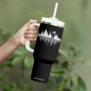 Bigfoot In The Forest Tumbler With Handle Sasquatch Trees Reflection Wildlife Nature Outdoor Wild Retro TS10 Print Your Wear