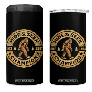 Retro Bigfoot Believer 4 in 1 Can Cooler Tumbler Undefeated Sasquatch Hide And Seek Cryptozoology TS10 One Size: 16 oz Black Print Your Wear