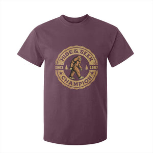 Retro Bigfoot Believer T Shirt For Kid Undefeated Sasquatch Hide And Seek Cryptozoology TS10 Maroon Print Your Wear