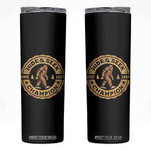 Retro Bigfoot Believer Skinny Tumbler Undefeated Sasquatch Hide And Seek Cryptozoology TS10 Black Print Your Wear