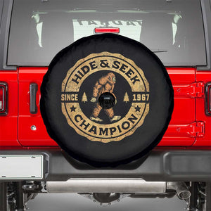 Retro Bigfoot Believer Spare Tire Cover Undefeated Sasquatch Hide And Seek Cryptozoology TS10 Black Print Your Wear