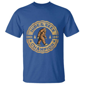 Retro Bigfoot Believer T Shirt Undefeated Sasquatch Hide And Seek Cryptozoology TS10 Royal Blue Print Your Wear