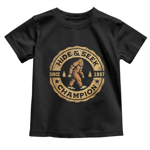 Retro Bigfoot Believer Toddler T Shirt Undefeated Sasquatch Hide And Seek Cryptozoology TS10 Black Print Your Wear