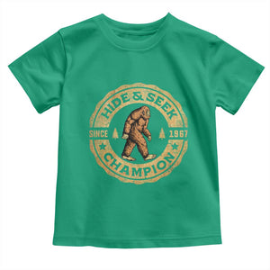 Retro Bigfoot Believer Toddler T Shirt Undefeated Sasquatch Hide And Seek Cryptozoology TS10 Irish Green Print Your Wear