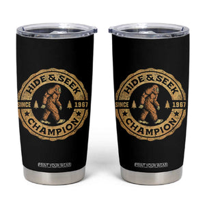 Retro Bigfoot Believer Tumbler Cup Undefeated Sasquatch Hide And Seek Cryptozoology TS10 Black Print Your Wear