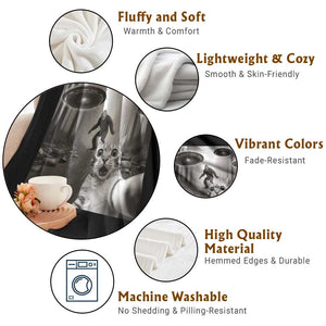 Cat Selfie With Bigfoot UFO Throw Blanket Funny Cat Lover Gifts TS10 Print Your Wear