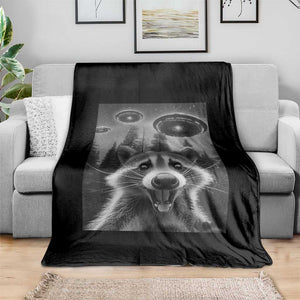 Racoon Meme Throw Blanket Selfie With Alien UFO TS10 Print Your Wear