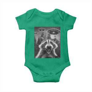 Racoon Meme Baby Onesie Selfie With Alien UFO TS10 Irish Green Print Your Wear