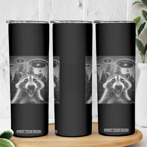 Racoon Meme Skinny Tumbler Selfie With Alien UFO TS10 Print Your Wear