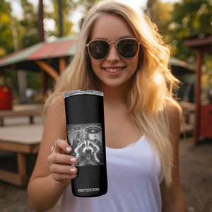 Racoon Meme Skinny Tumbler Selfie With Alien UFO TS10 Print Your Wear