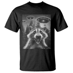 Racoon Meme T Shirt Selfie With Alien UFO TS10 Black Print Your Wear